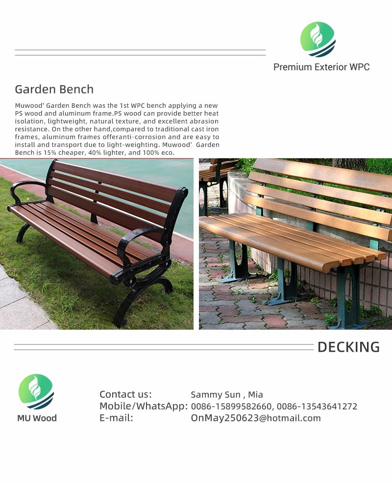 Anti-UV Wood Plastic Composite Bench waterproof Wood Plastic Composite Bench