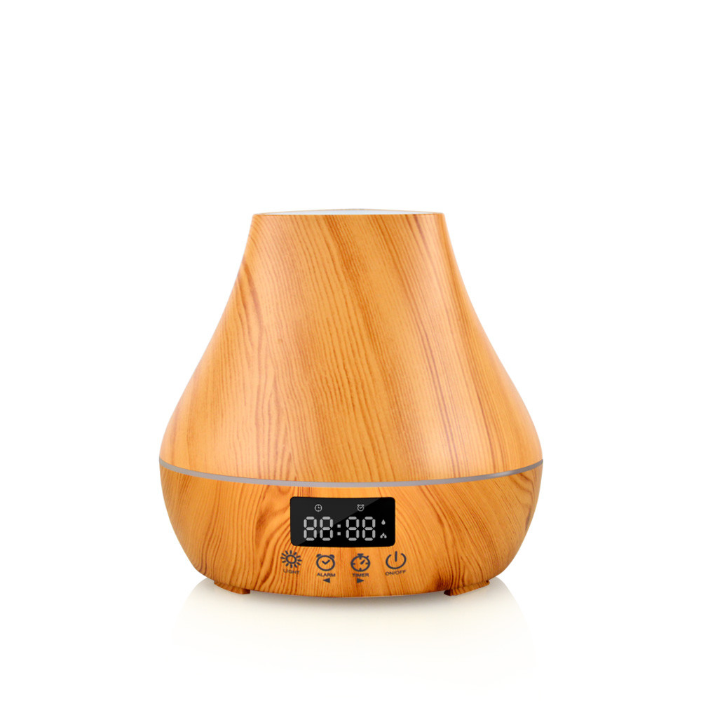 Super Quiet BPA Free Wood Look Diffuser With Alarm Clock