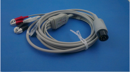 Professional one-piece 5 leads holter ecg cable snap compatible any ecg machine