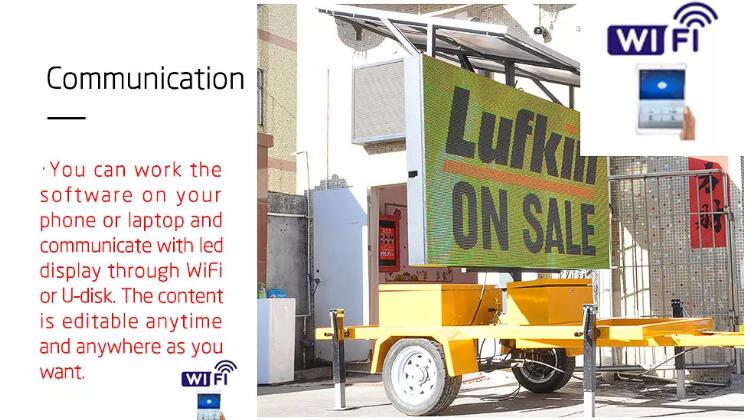 1pcs Outdoor Highway Traffic LED Message Board Screen with Trailer 256*128 32768 Dots