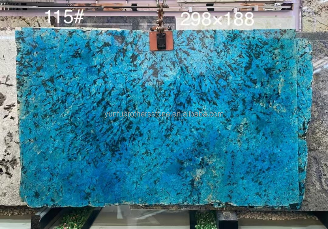 Modern Luxury Fantasy Blue Stone Calcite Marble Dining Table Top with Polished Finish