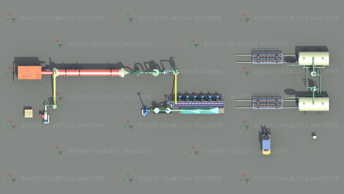 Hexagon Briquette Charcoal Briquette Production Line For BBQ 2