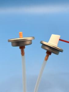 China 25.4mm Metal Paint Spray Can Valve with Standard Natural Dip Tube and Buna Outer Gasket wholesale