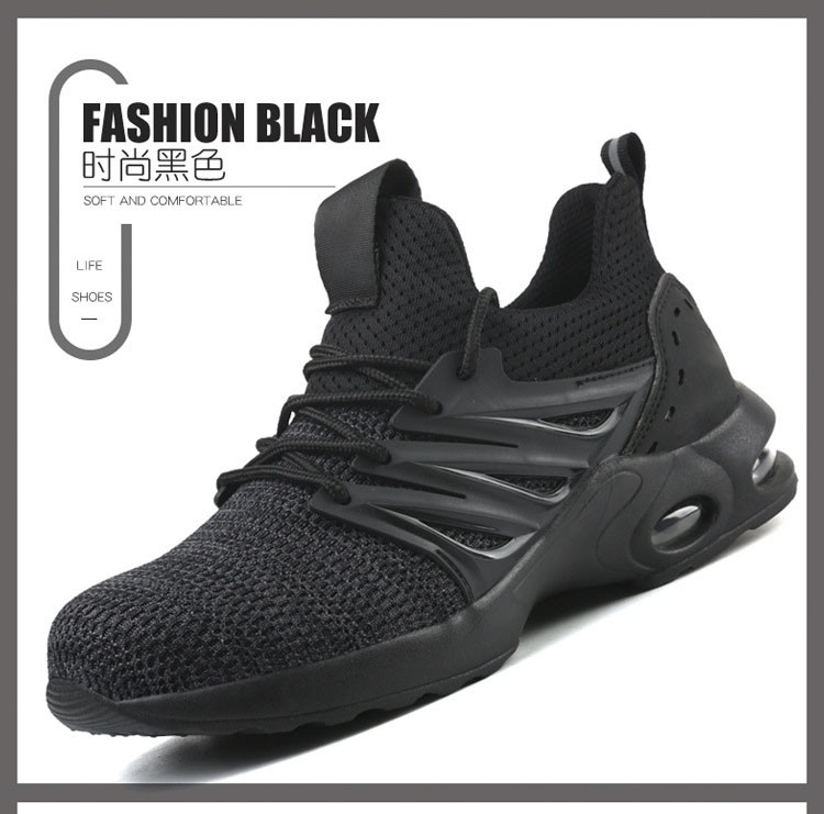 Flying Knit Unisex Work Air Cushion Sole Industrial Safety Shoes