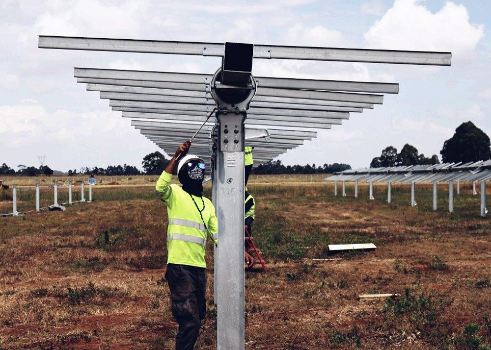 Solar Panel Sun Single Axis Solar Tracker Galvanized Steel