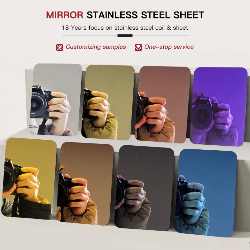Sapphire Blue Colour Mirror Stainless Steel Sheet Mill Edge