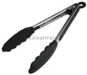 China Non-Stick Silicone Kitchen Tongs 9-Inch wholesale