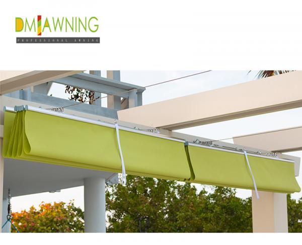 Manually Retractable Sun Shade Sail Slide Wire Canopy Pergola Kit 85% Uv Protecting