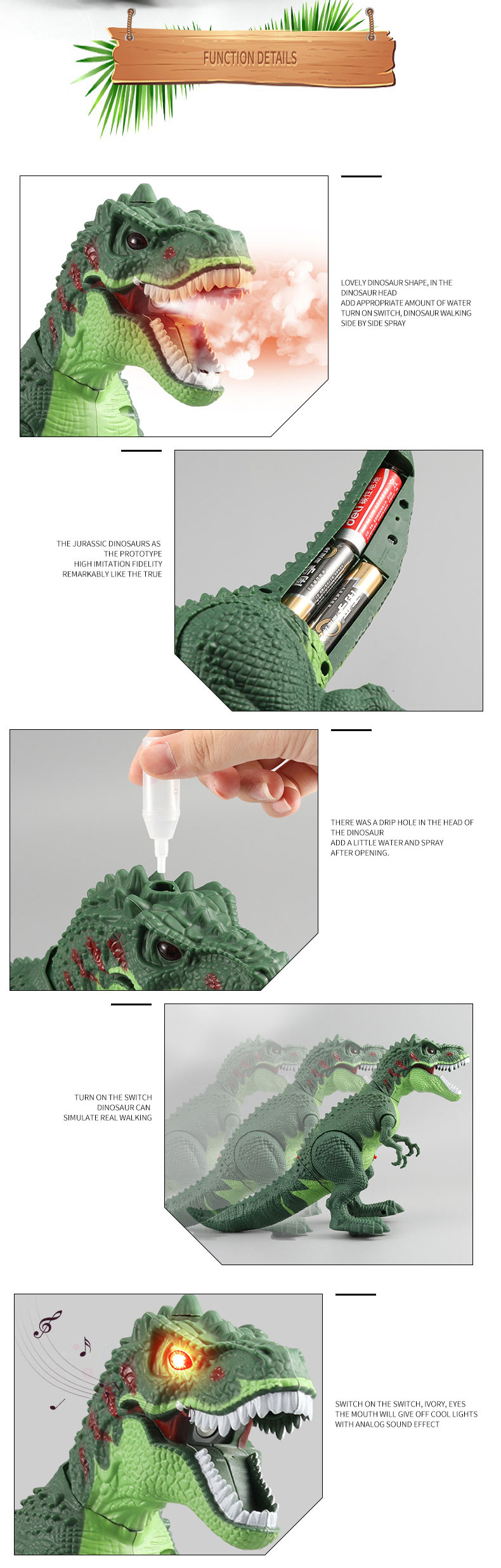 Finished Goods Electric Dinosaur Toy With Light And Sound A Collector's Pride And Joy