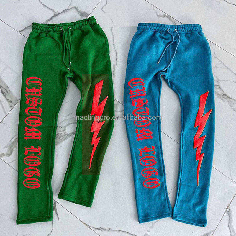 Knitted Men's Printed Fleece Baggy Track Pants for Lightweight Style and Comfort