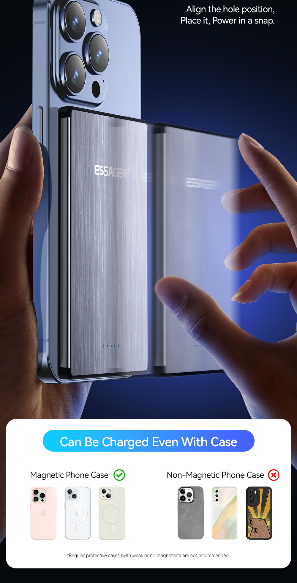 ABS PC Aluminum Alloy Fast Charging Power Bank Ultra Thin Wireless 5000mah