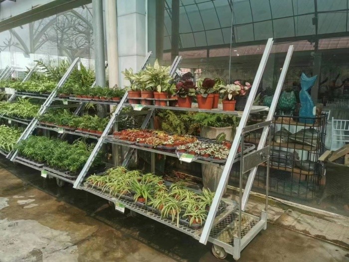 1350x565x1900mm Display Plant Flower Cart Nursery Cart With 5 Levels