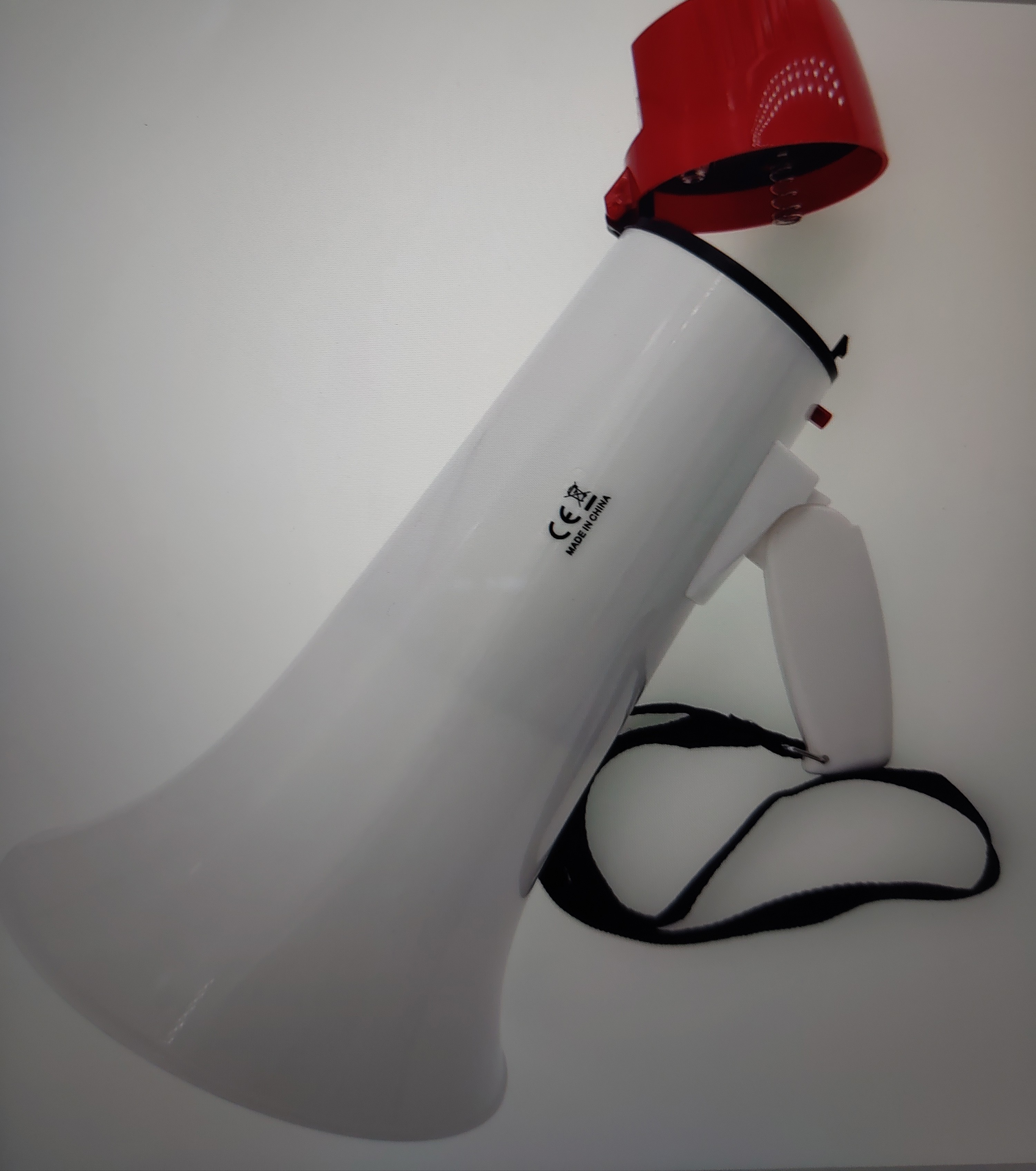 260 Seconds Police Siren With Mic Voice Recording White Cheer Megaphone With Handle