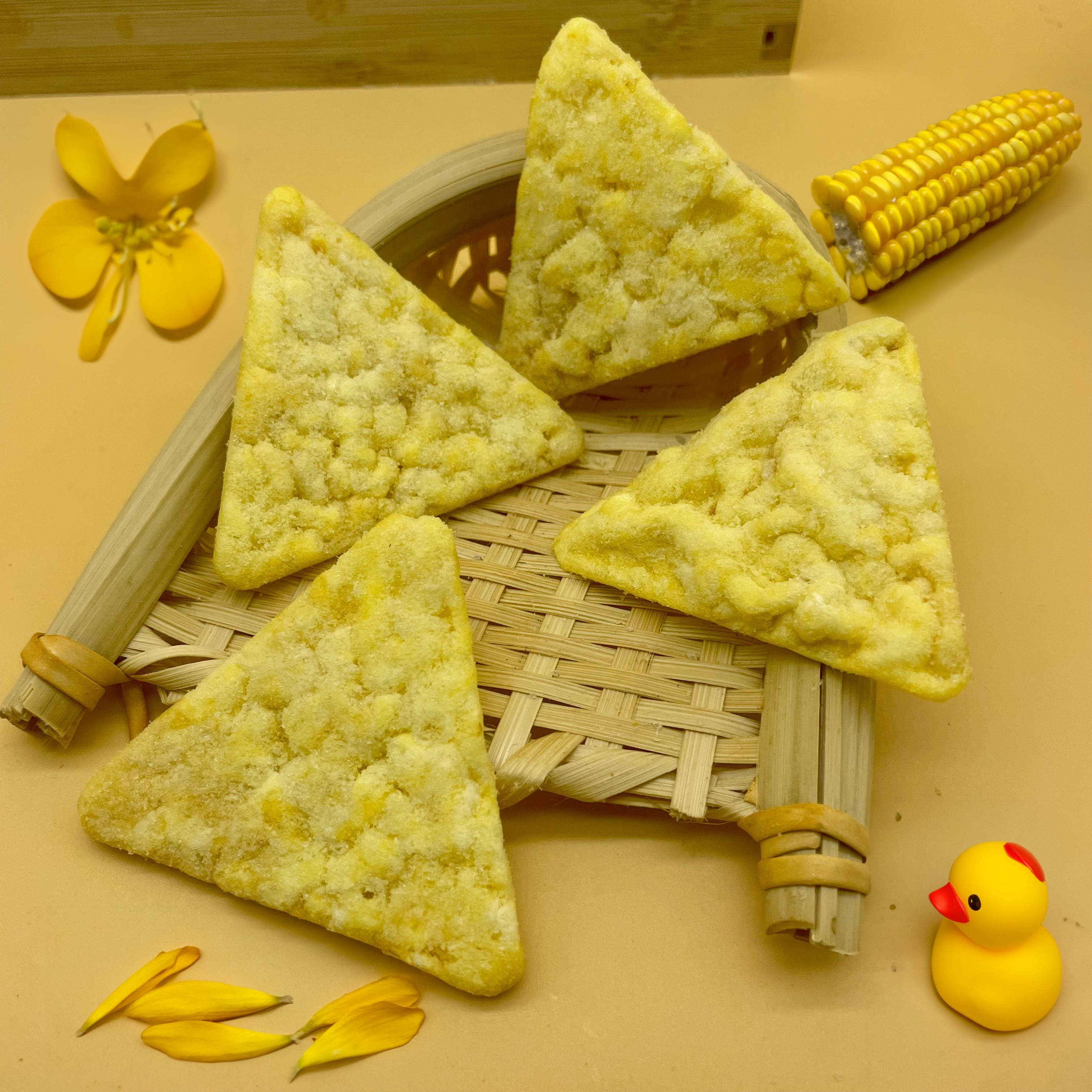 Crispy Golden Triangle Corn Cracker Chips 0 Added Sucrose
