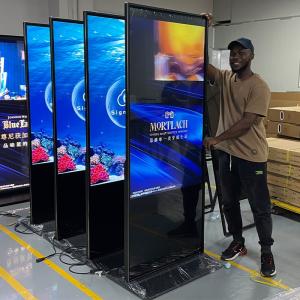 China Interactive Floor Standing Touch Screen Kiosk Media Player 100 Inch 85 Inch 75 Inch 65 Inch wholesale