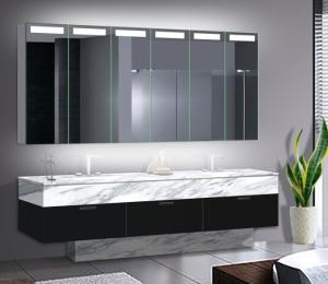 China Big Size LED Mirror Cabinet With Aluminum Body / Stainless Steel Optional wholesale