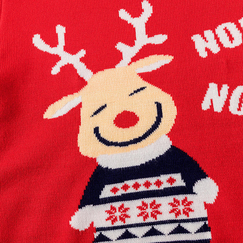 Wholesale Custom Winter Children's Pullovers Elk Snowflake ugly Christmas Sweater For Kids baby Christmas clothes
