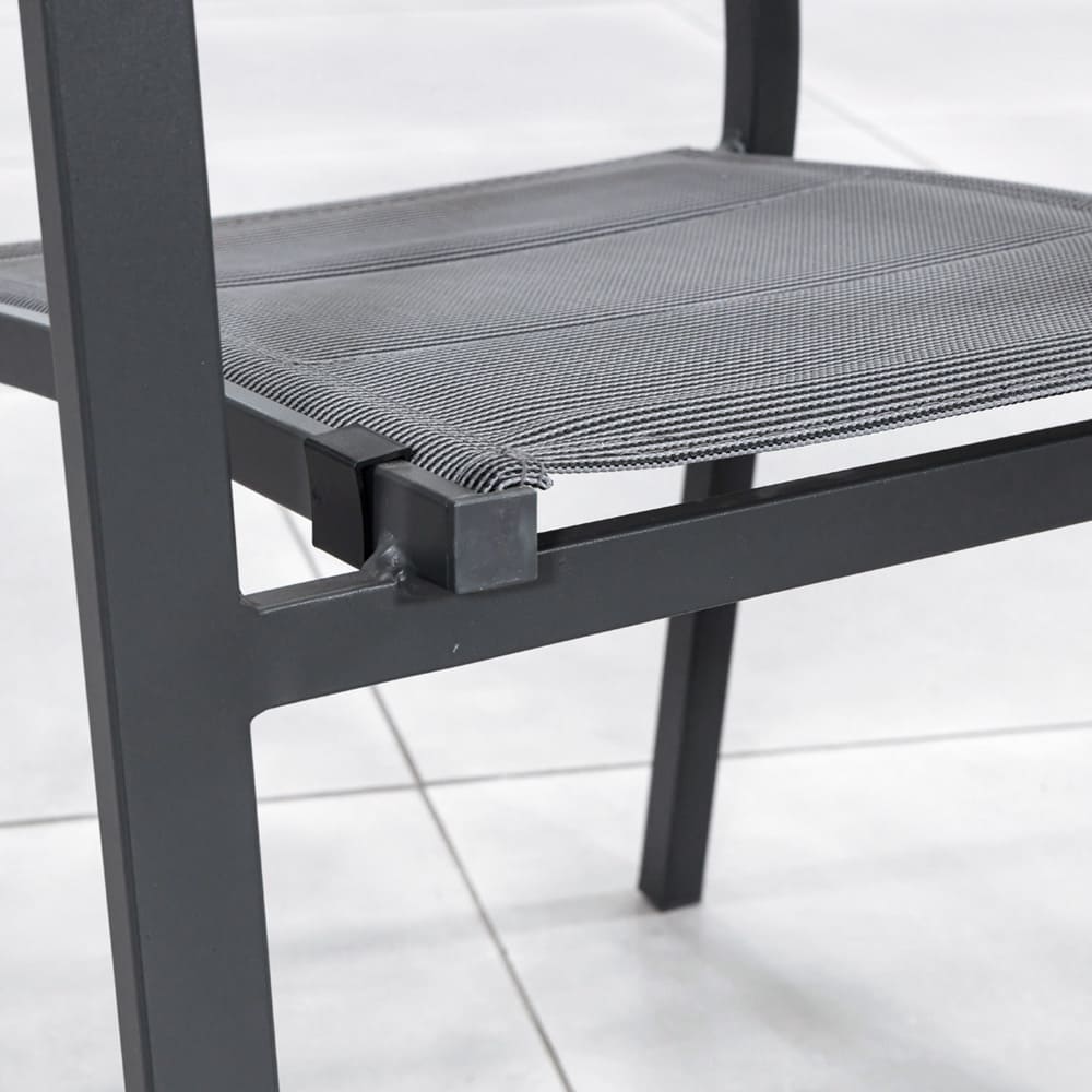 Metal Outdoor Furniture Dining Set AJUNION Luxury Aluminum Expandable Metal Table