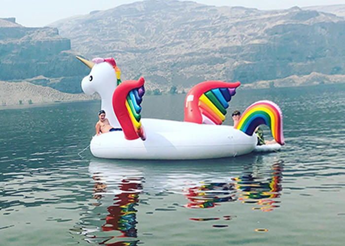 Inflatable Island Float Adult Water Toy 6 Person Inflatable Unicorn Pool Float