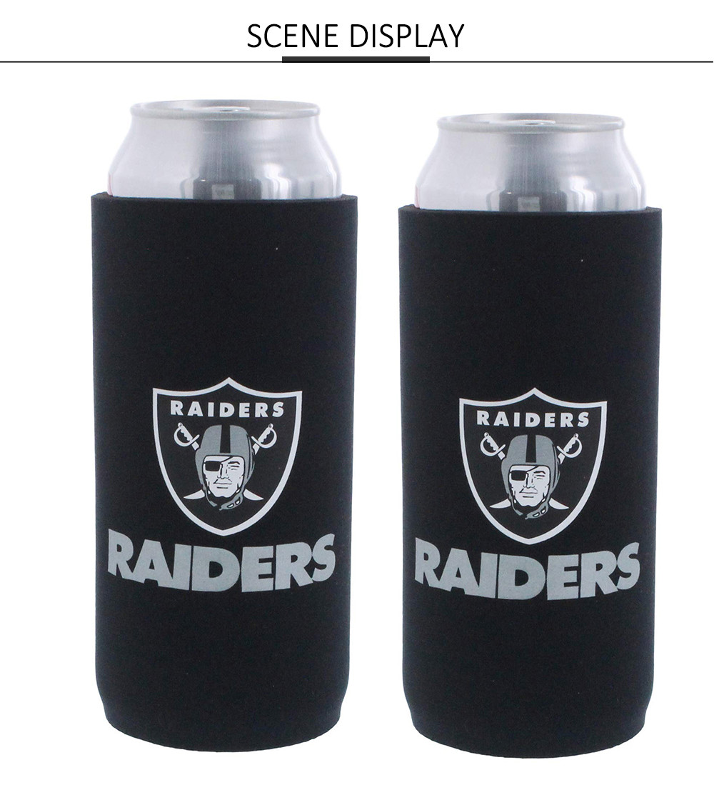 24 Oz Insulated Beer Can Sleeve With Football Team Logo