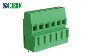 China M3 Screw Green Terminal Block Connector 300V / 10A 6-7mm Stripping Length wholesale