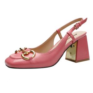 China 1866-1 Sexy High Heels Horsebit Mary Jane Women'S Shoes Square Toe Thick Heel Single Shoes Women Summer Mid-Heel Sandals wholesale