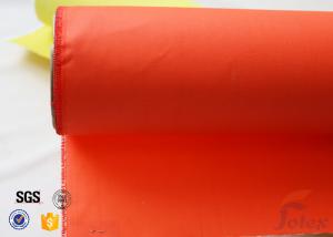 China Orange Acrylic Coated Fibreglass Fabric 280g/m2 0.25mm Fire Resistant wholesale