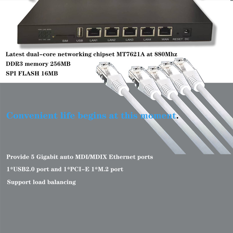 WS1208V2 Dual Band Wifi Router 5ghz Black Metal Shell With SIM Slot