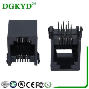 China Black Plastic Housing Telephone Jack 6p6c Rj11 Connector wholesale