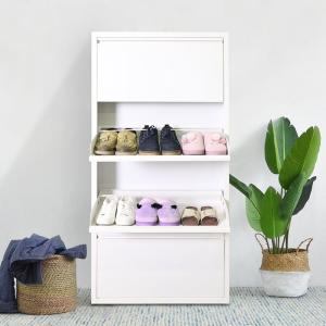 China Living room sliding door shoe rack white shoe storage cabinet wholesale