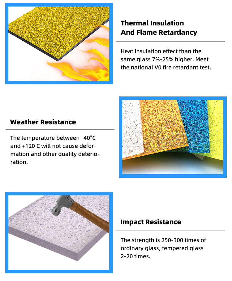Colored Polycarbonate Roofing Panels 2mm-10mm Polycarbonate Sun Sheet For Outdoor Park
