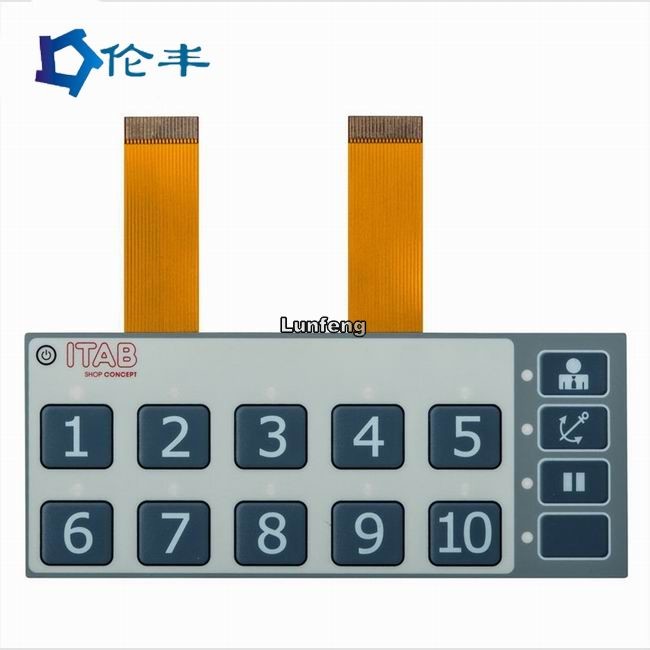 Gray LEDs FPC Membrane Switch Embossed Button Tactile Switch Keypad