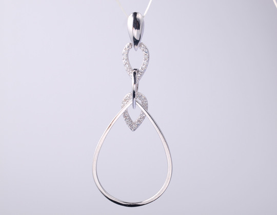 Rhomboid Shape Geometric Collection Pendant Pendant with Zircon Stones 925 Sterling Silver Jewelry Accessory Silver