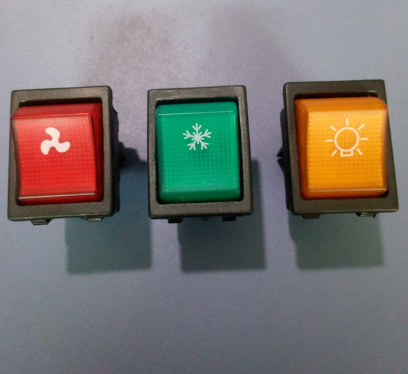 Push Button KCD Rocker Switch Double Pole Neon PA66 CE / ROSH Certificates