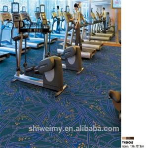 China Blue printed gym room nylon material carpet wholesale