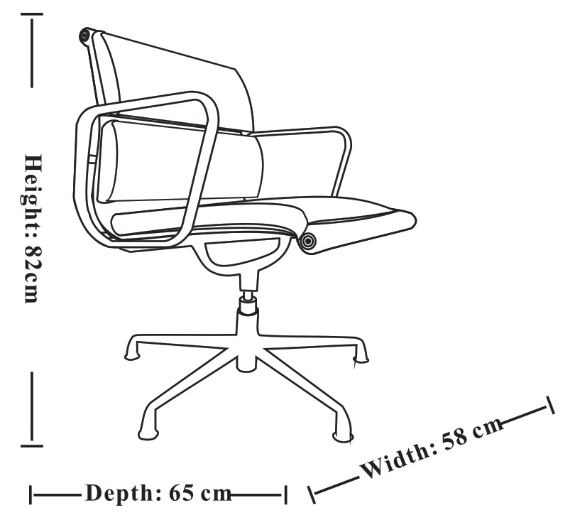 Modern Style Ergonomic Leather Office Chair Low Back Gross Weight 15.4 Kg Without Wheels