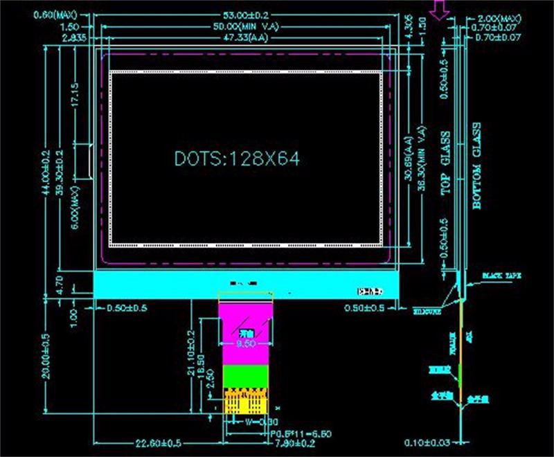 1.2 Inch 1.3 Inch 1.5 Inch COG LCD Module Graphic 12864 Dots Display