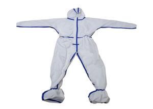 China Isolation Flame Retardant Disposable Coveralls , White Breathable Disposable Coveralls wholesale