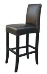 Beech wood brown pu upholstery barstool/counter stool with metal bars,fashion