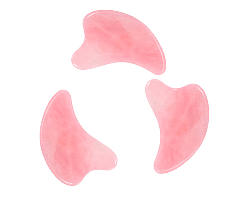 Heart Shaped Scraping Massage Tool Rose Quartz Pink Jade Stone