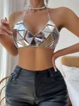 Sequin Mirror Bustier body chain