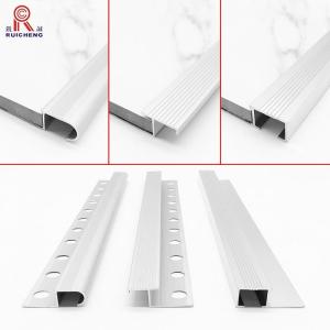 China Gold Grooved Aluminum Step Edge Trim Stair Tread Anti Slip Inserts Anodized wholesale