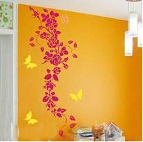 China Contemporary Nontoxic Modern Wall Decoration Flower Stickers HB-118 wholesale