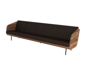 China Custom Restaurant Wood Bench Seating With Arm , Wooden Booth Seating Sofa wholesale