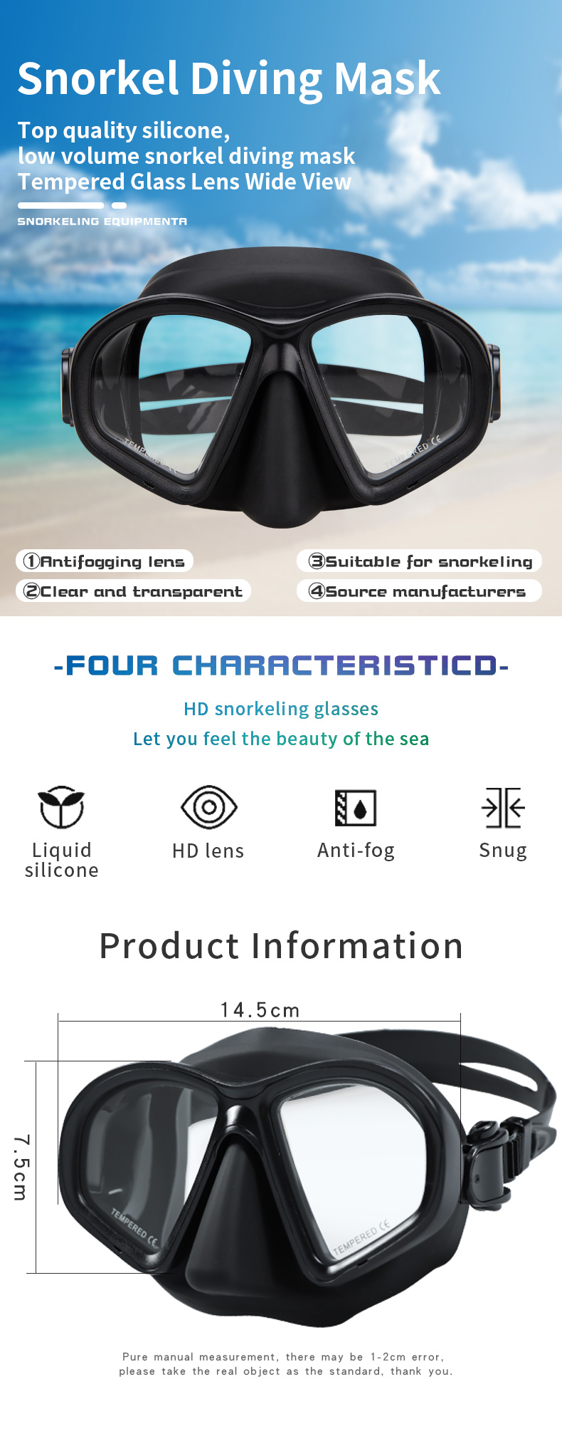 Ultra Low Volume Freediving Goggles Optical Dive Mask OEM