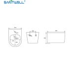 SWJ0431 Bathroom WC pan White Wall Hung Bidet 490*370*300 mm size , Floor