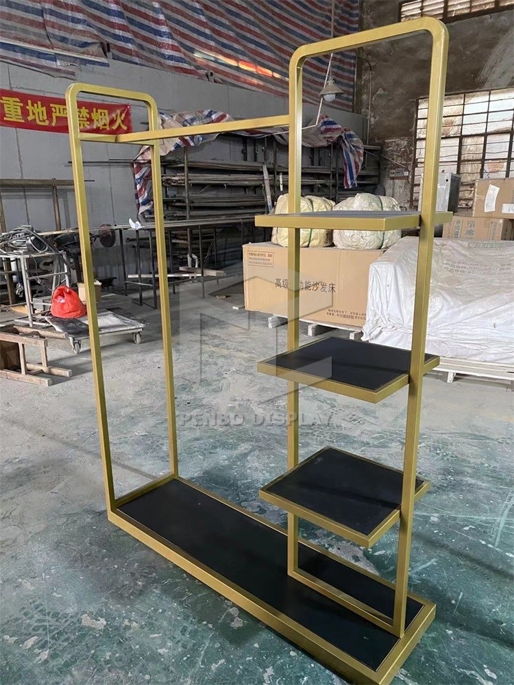 Lady clothes store display stands racks high end stainless steel made