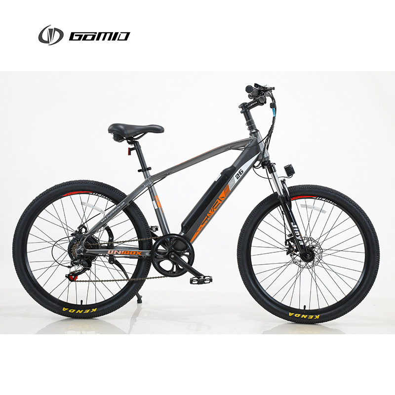 GOMID Electric Mountain Bike with Shimano 6 Speed Derailleur Lightweight Aluminium Alloy Frame 40-50Km Range per Power