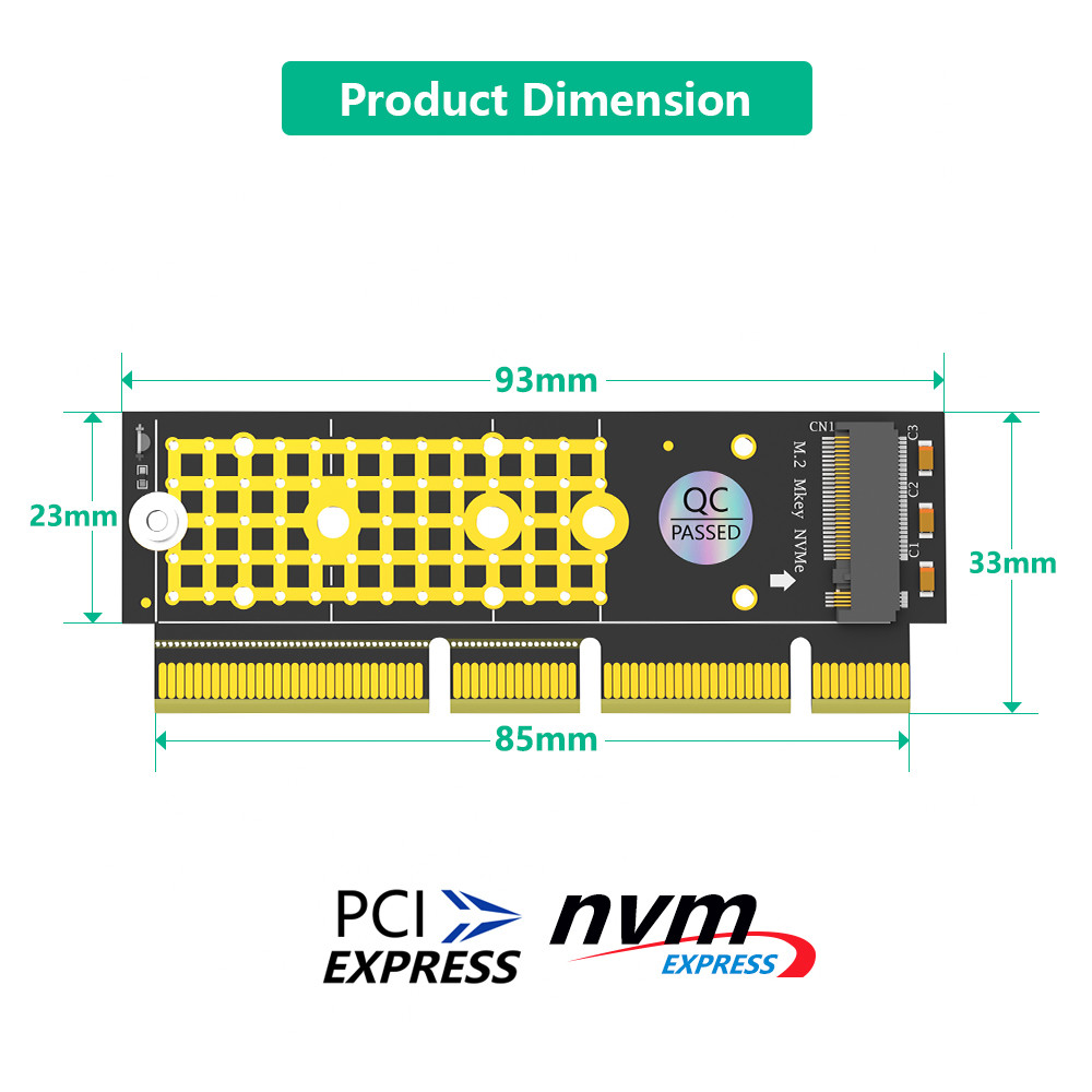 Custom M.2 NGFF NVMe SSD TO PCI-E 3.0 X16 / X8 / X4 Adapter