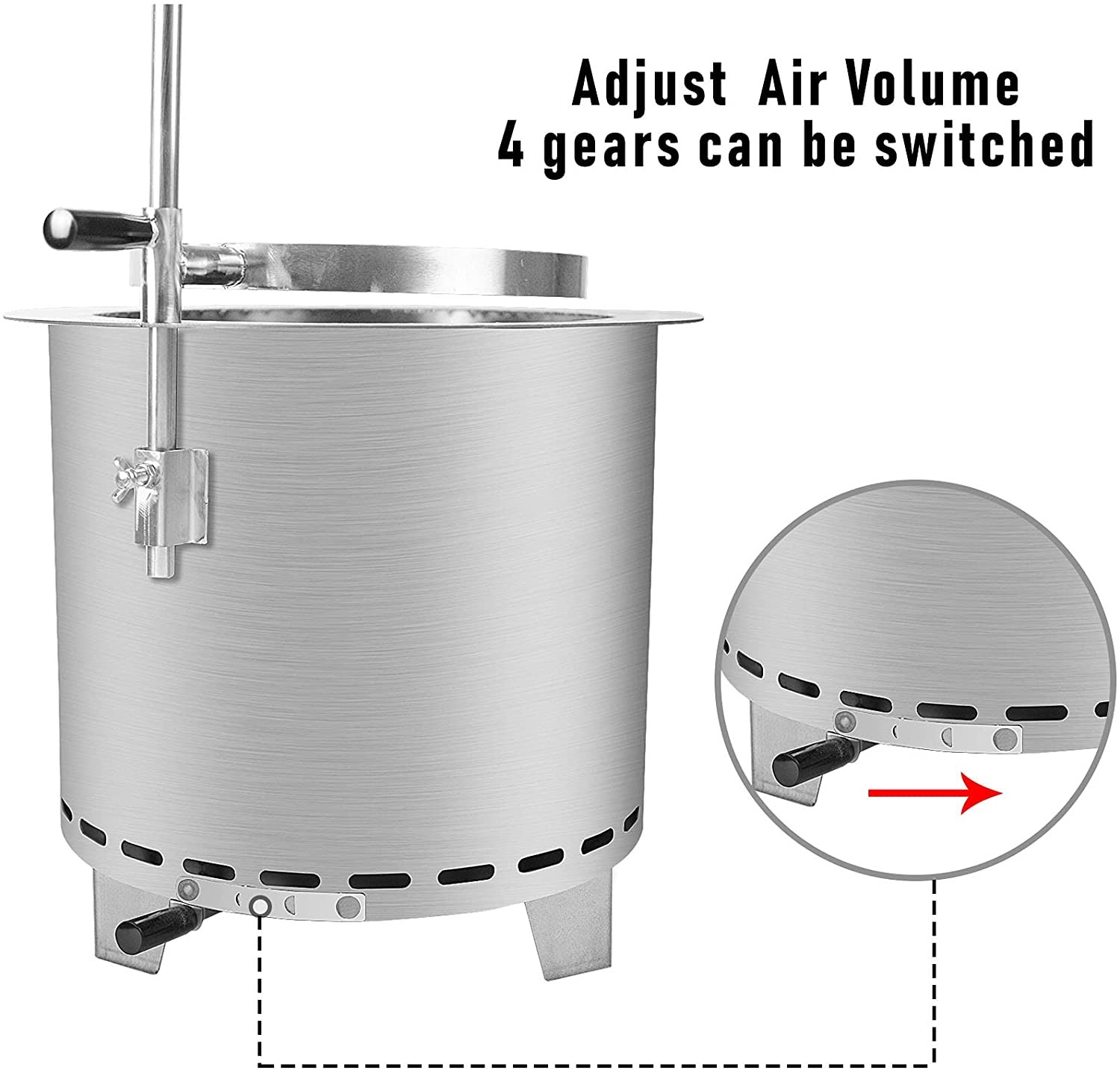 Stainless Steel Portable Rust Proof Smoke Free Fire Pits Wood Pellet Burning